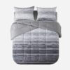 7 Piece Reversible Bed in a Bag Comforter Set with Sheets, Black, Queen