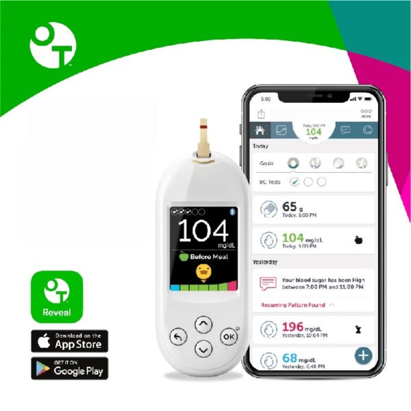Verio Reflect Blood Glucose Meter | Blood Glucose Monitoring System Includes Blood Sugar Meter, Lancing Device and 10 Sterile Lancets