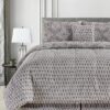 Lux Decor Collection 5 Piece Queen Down Alternative Comforter Set, Washable Duvet Bedding Set - Quatrefoil Navy