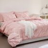 Dorm Bedding Twin Comforter Set - 5 Pieces Pintuck Bed in A Bag with Comforters, Sheets, Pillowcases & Shams