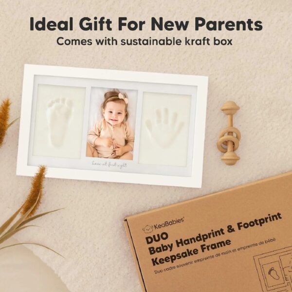 Ash Wood Baby Hand & Footprint Kit - Newborn Keepsake Frame, Personalized Gifts for Girls & Boys, Mother's Day Gift