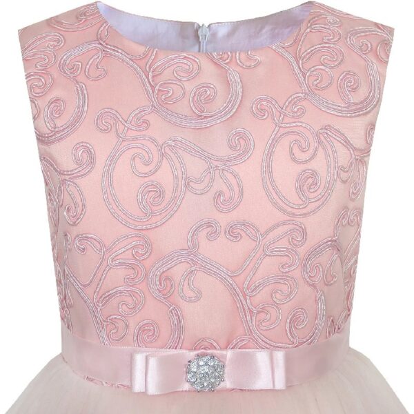 Flower Girls Dress Blue Belted Wedding Party Bridesmaid 12