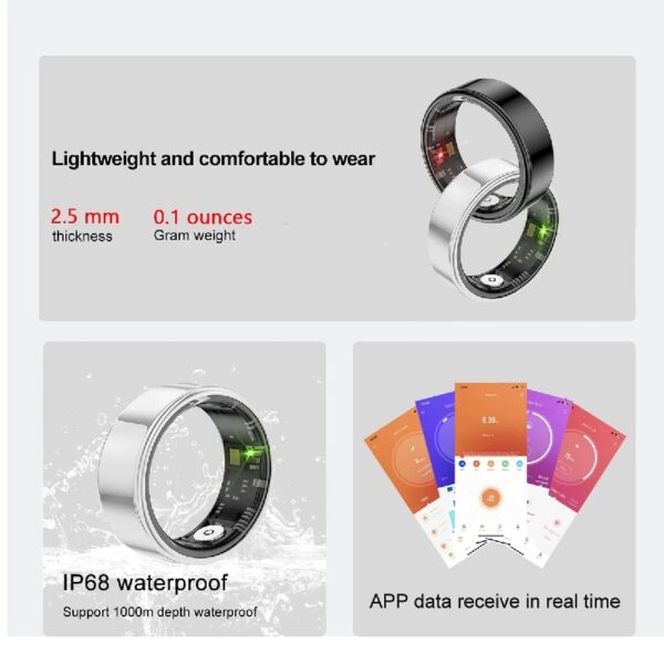 2025 new smart wearable device compatible with Android/iPhone sleep record smart ring 8 sports modes