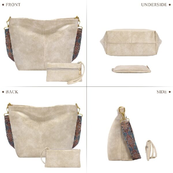 Hobo Bags for Women Crossbody Handbags Guitar Strap Shoulder Bucket Bag Vegan Leather Purse Trendy Boho Tote Purses