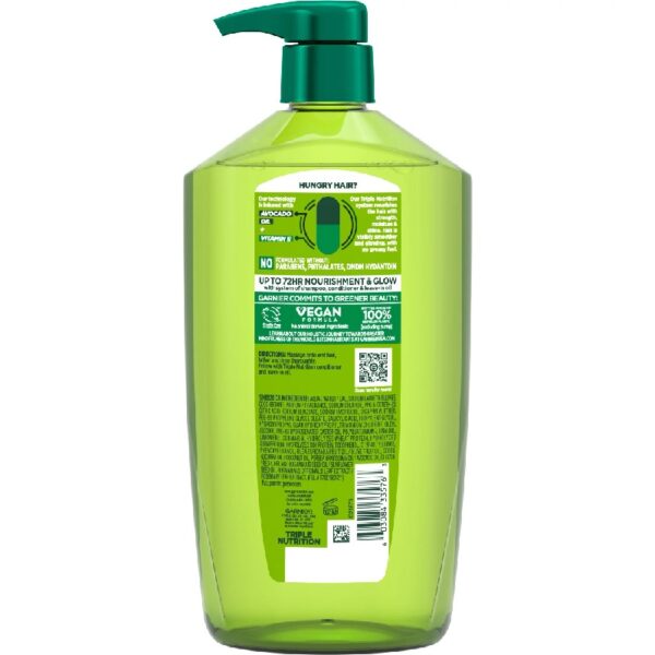 (4 pack) Garnier Triple Nutrition Nourishing Shampoo with Vitamin E, 33.8 fl oz