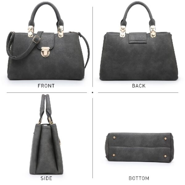 Women Satchel Handbags Top Handle Purse Medium Tote Bag Vegan Leather Shoulder Bag