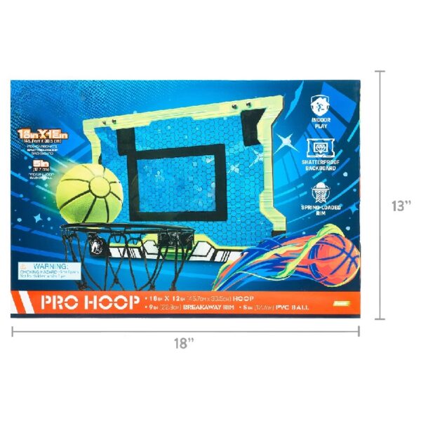 Pro Hoop Basketball Set - Includes Mini  Basketball - Steel Rim for Dunking - Over The Door