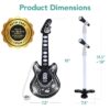 19in Kids Flash Guitar, Pretend Play Musical Instrument Toy for Toddlers w/ Mic, Stand - Navy