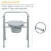 Steel Folding Deep Seat Bedside Commode, Gray