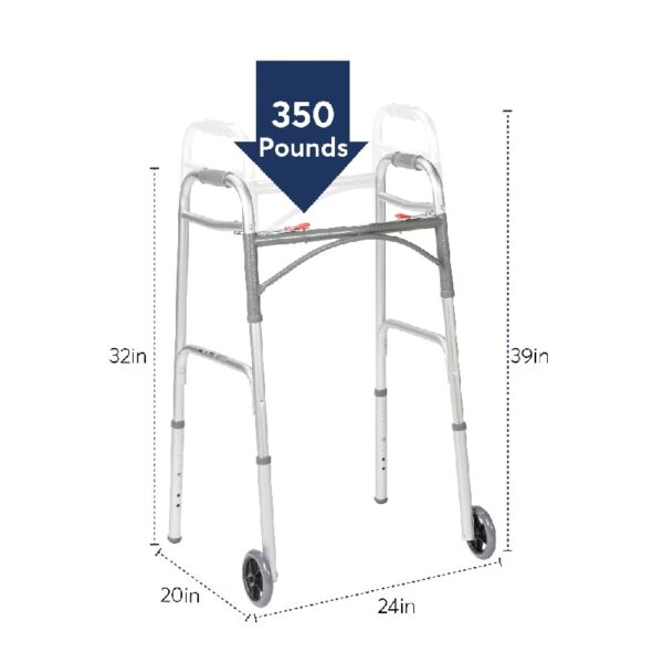 PreserveTech Deluxe Two Button Folding Walker with 5