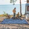 Outdoor Rugs Waterproof Plastic Straw Mat 6'x9' Reversible for RV Patio Deck Beach Black & Brown
