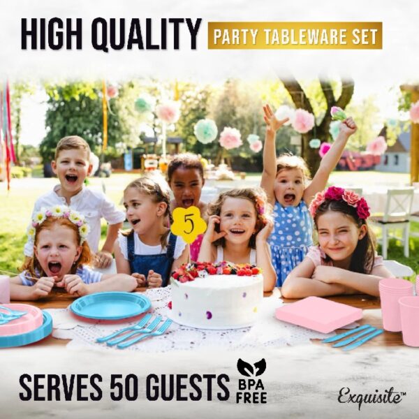 Exquisite 350 Piece Easter Plastic Disposable Party Plates & Dinnerware Combo Set