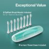 Black Series Electric Toothbrush - Rechargeable, 4 Modes, Travel Case, 8 Brush Heads