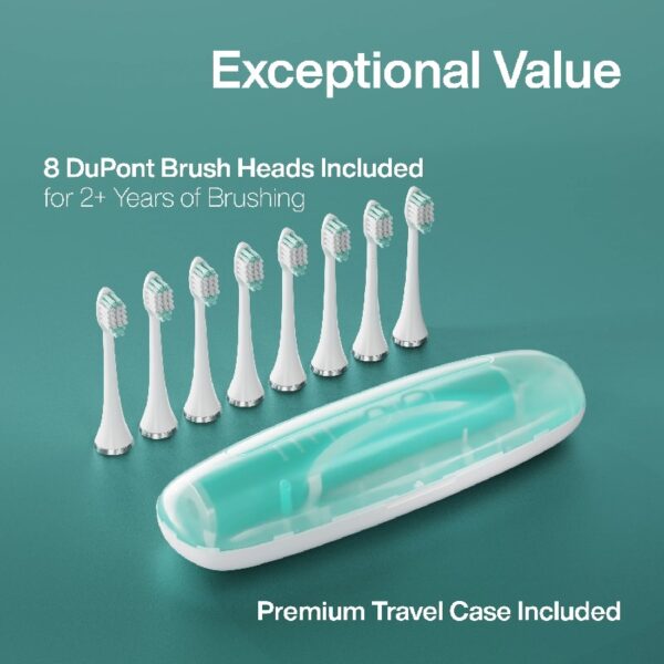 Black Series Electric Toothbrush - Rechargeable, 4 Modes, Travel Case, 8 Brush Heads