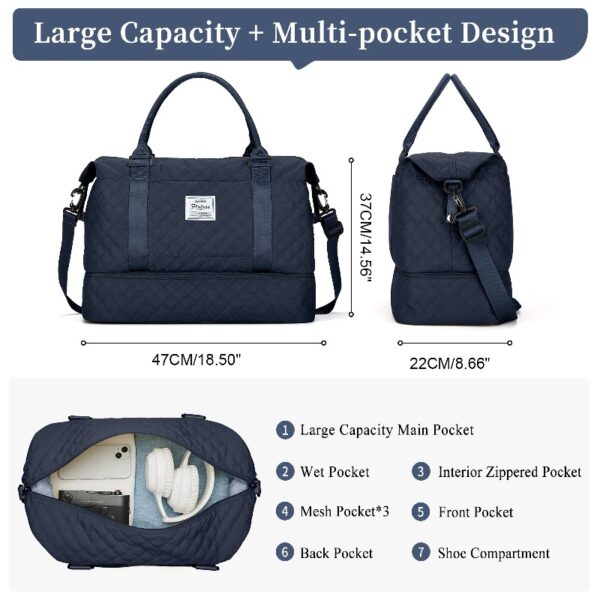 97786af579654883b38cb32d0176a909 Weekender Bags for Women, Travel Duffel Bags with Shoe Compartment,Personal Item Travel Bag for Airlines, Carry on Overnight Tote Bag for women,Beige&Brown