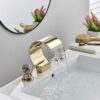 Widespread Bathroom Basin Faucet Crystal Handle Sink Mixer Tap Chrome Finish