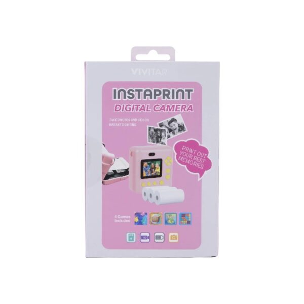 InstaPrint Digital Camera, 12MP,  4 Games, 2 Rolls of Paper, Instantly Prints 2