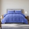 Queen Size 3-Piece All-Season Down Alternative Comforter Set Deep Black | Comforter + Pillow Cases Bedding Set | Hotel Grade Bed in a Bag by