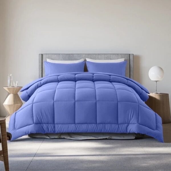 Queen Size 3-Piece All-Season Down Alternative Comforter Set Deep Black | Comforter + Pillow Cases Bedding Set | Hotel Grade Bed in a Bag by