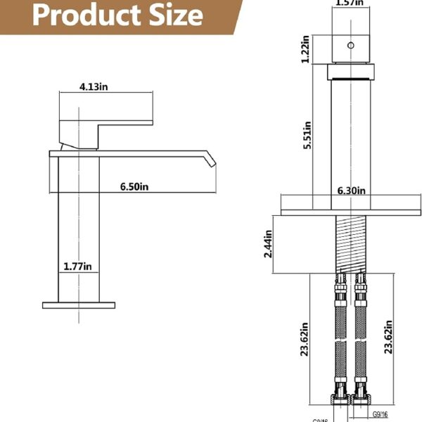 Brushed Nickel Waterfall Bathroom Faucet Lavatory Single Handle 1 or 3 Hole Bathroom Sink Faucet Washbasin Faucet with Deck and Pop-up Drain