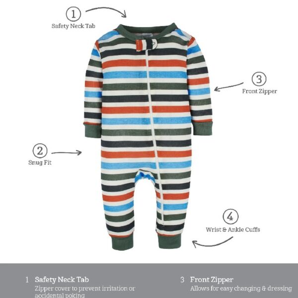 Brand Gender Neutral Footless Unionsuits, 3-Pack, Sizes 0/3 Months - 5T