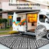 6'x9' Outdoor Rugs Patio Waterproof Outside Mat Reversible Plastic Camping Carpet,Black & Grey