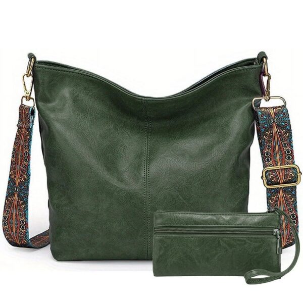 Hobo Bags for Women Crossbody Handbags Guitar Strap Shoulder Bucket Bag Vegan Leather Purse Trendy Boho Tote Purses
