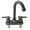Bathroom Faucet 4inch 2 Handles Centerset Suit for 2 or 3 Mounting Holes, Lavatory Hot and Cold Mixer Tap, Mattle Black