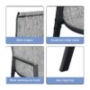 Outdoor Patio Dining Chairs Set of 2,Breathable Seat Fabric and Alloy Steel Frame for Backyard Porch Garden Sunroom , Dark Gray