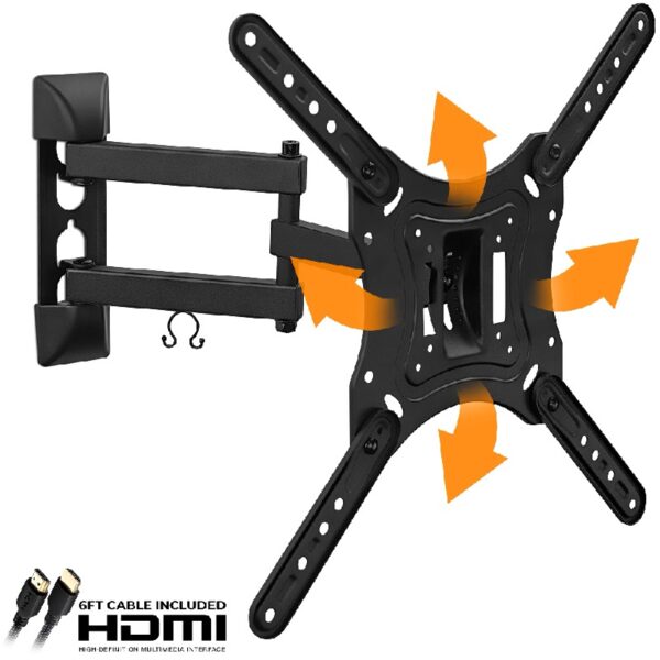 Full Motion TV Wall Mount with Swivel Arm for 28