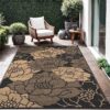 6'x 9' Outdoor Rug Plastic Waterproof Outside Foldable Mat UV Resistant Patio RV Deck Carpet,Black Brown