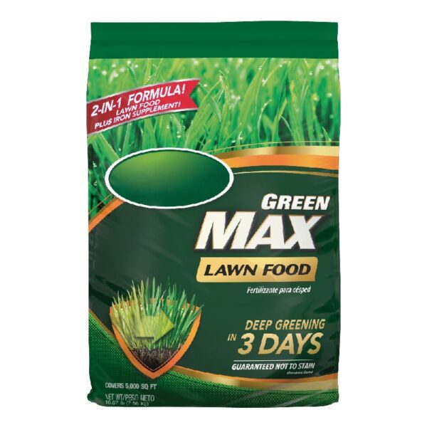 Green Max Lawn Food, Fertilizer Plus Iron Supplement, 5,000 sq. ft., 16.67 lbs.