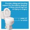 Raised Toilet Seat Elevator with Easy Installation, Adds 3.5 in Height, White, 300 lb Limit