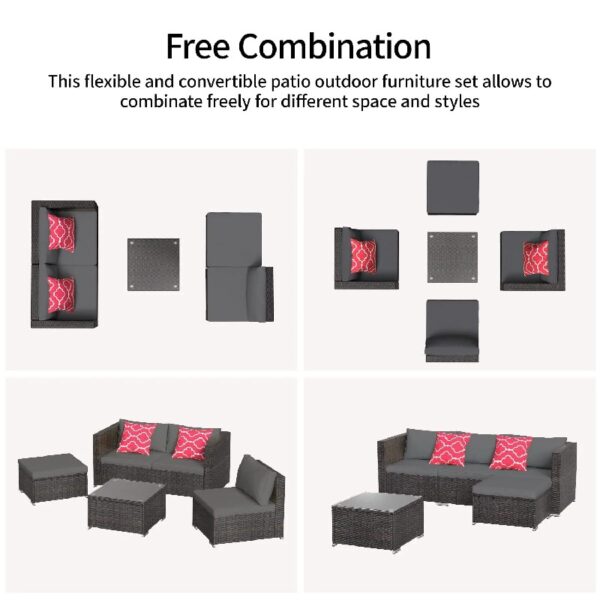 3 Pieces Patio Chairs Set with Glass-Top Coffee Table, Outdoor Bistro and Patio Furniture Set for Porch|Backyard|Balcony, Black