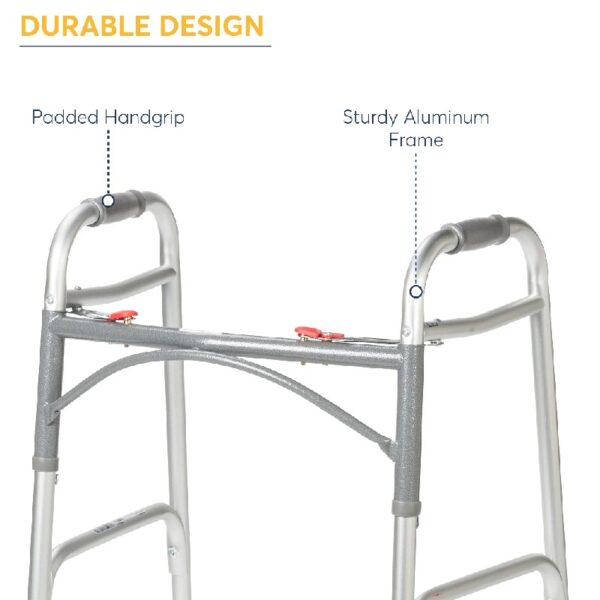 PreserveTech Deluxe Two Button Folding Walker with 5