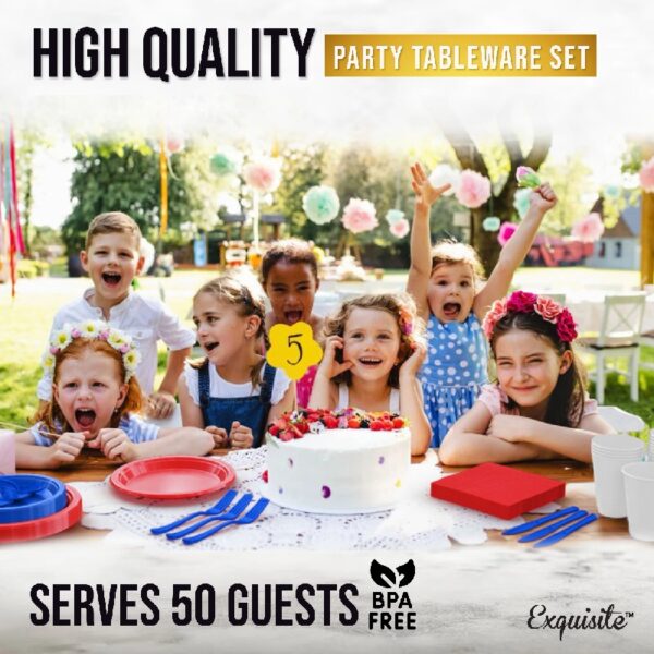 Exquisite 350 Piece Easter Plastic Disposable Party Plates & Dinnerware Combo Set