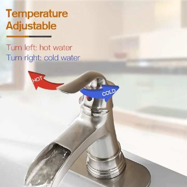 Kede Waterfall Faucet Bathroom Faucet Single Handle One Hole Oil Rubbed Bronze Finish Large Spout Lavatory Faucets (ORB2)