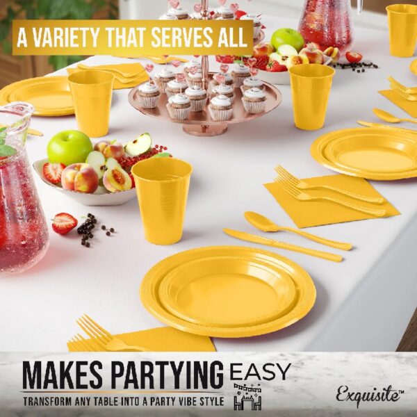 Exquisite 350 Piece Easter Plastic Disposable Party Plates & Dinnerware Combo Set