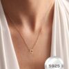 14K Yellow Gold Plated Initial Necklaces for Women Alphabet K Pendant Gold Letter Necklace in Sterling Silver Birthday Jewelry Gifts