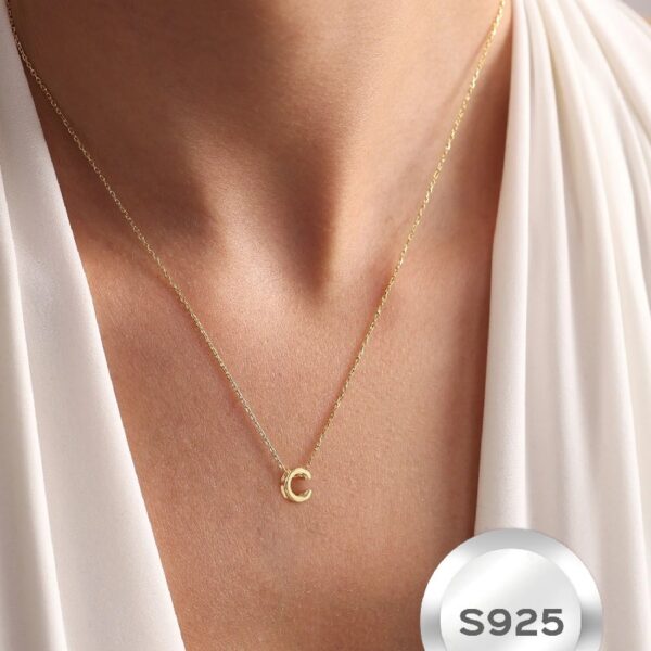 14K Yellow Gold Plated Initial Necklaces for Women Alphabet K Pendant Gold Letter Necklace in Sterling Silver Birthday Jewelry Gifts