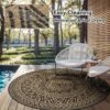 Outdoor Rug 6'x9' Waterproof Patio Rug Reversible Indoor Outdoor Rug Lightweight Plastic Straw Rug for RV Camping Deck Balcony Boho Porch Decor Dark Grey and White