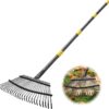 YeYeBest 25 Tines Heavy Duty Garden Leaf Rake for Lawns, 65