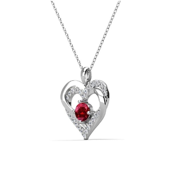 Forever March Birthstone 18k White Gold Plated Women's Necklace, Swarovski Crystals
