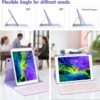 Keyboard Case for iPad 9th/8th/7th Gen 10.2 inch, iPad Air 3rd, Pro 10.5 - Colorful Backlite Keyboard, 360 Rotatable Detachable Magnetic Protective Cover, Pencil Holder, Auto Sleep/Wake