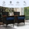 2 PCS 21'' x 21'' Patio Chair Seat Cushion Pads Indoor/Outdoor Turquoise