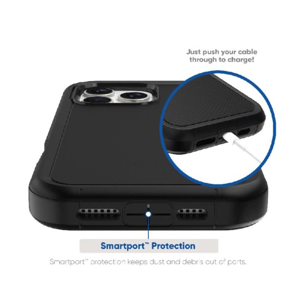 Rugged Phone Case with Holster for iPhone 16 Pro Max - Black