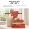 King Size Comforter Set Burnt Orange, 7 Pieces Lightweight King Bedding Sets Boho with Comforter, Sheets, Pillowcases & Shams
