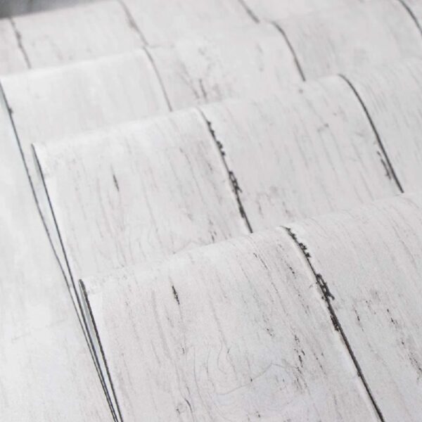 17.7-in x 511.8-in White Gray Wood Peel and Stick Wallpaper Self-Adhesive Removable Contact Paper for Kitchen Countertop Home Decoration Wall Covering Home Renovation