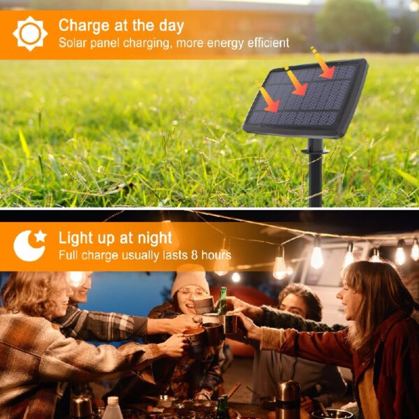 DAYBETTER Outdoor String Lights, 100ft S14 LED Patio Lights with 24 Bulbs, String Lights for Porch Backyard