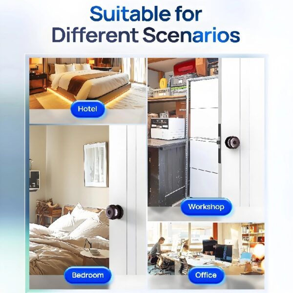 Smart Door Knob, Keyless Smart Door Lock Smart Deadbolt with App Control & Fingerprint & 2 Keys,Electronic Door Lock for Home, Apartment, Office,Bronze